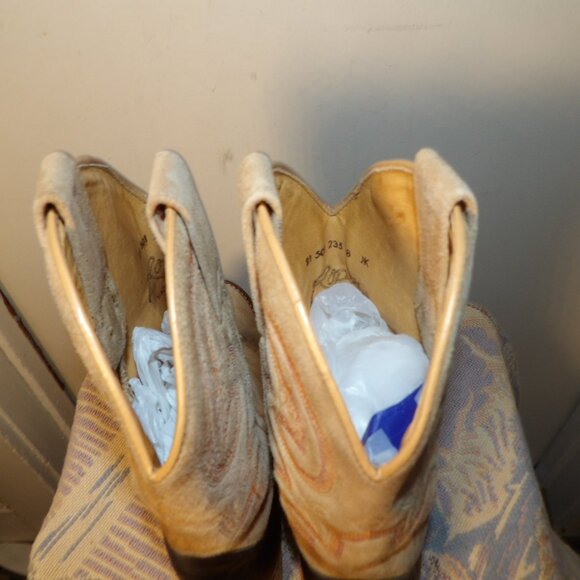 Roper Made In Spain Genuine Suede Two Tone Boots Mens Sz 8 - Picture 5 of 10